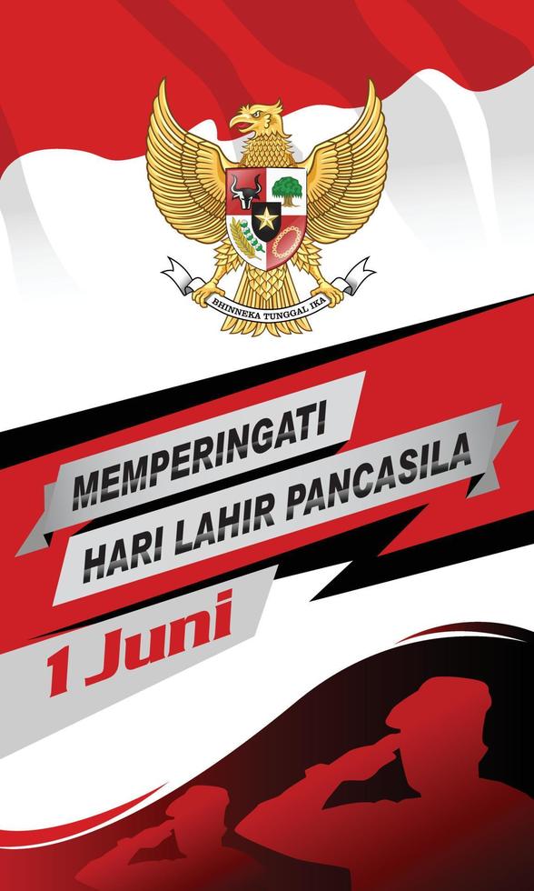 dia da pancasila dia nacional da indonésia vetor