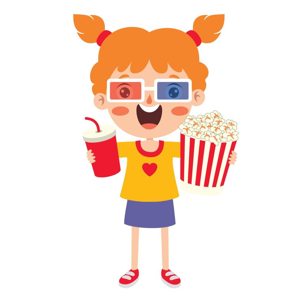 conceito de cinema com personagem de desenho animado vetor