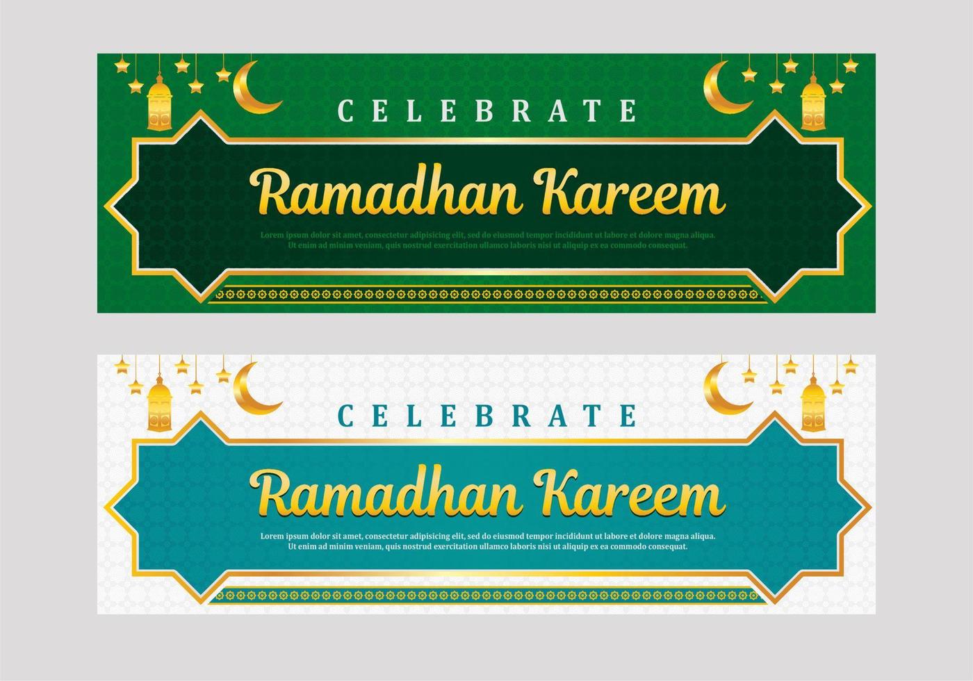 comemore o modelo de banner do ramadan kareem vetor