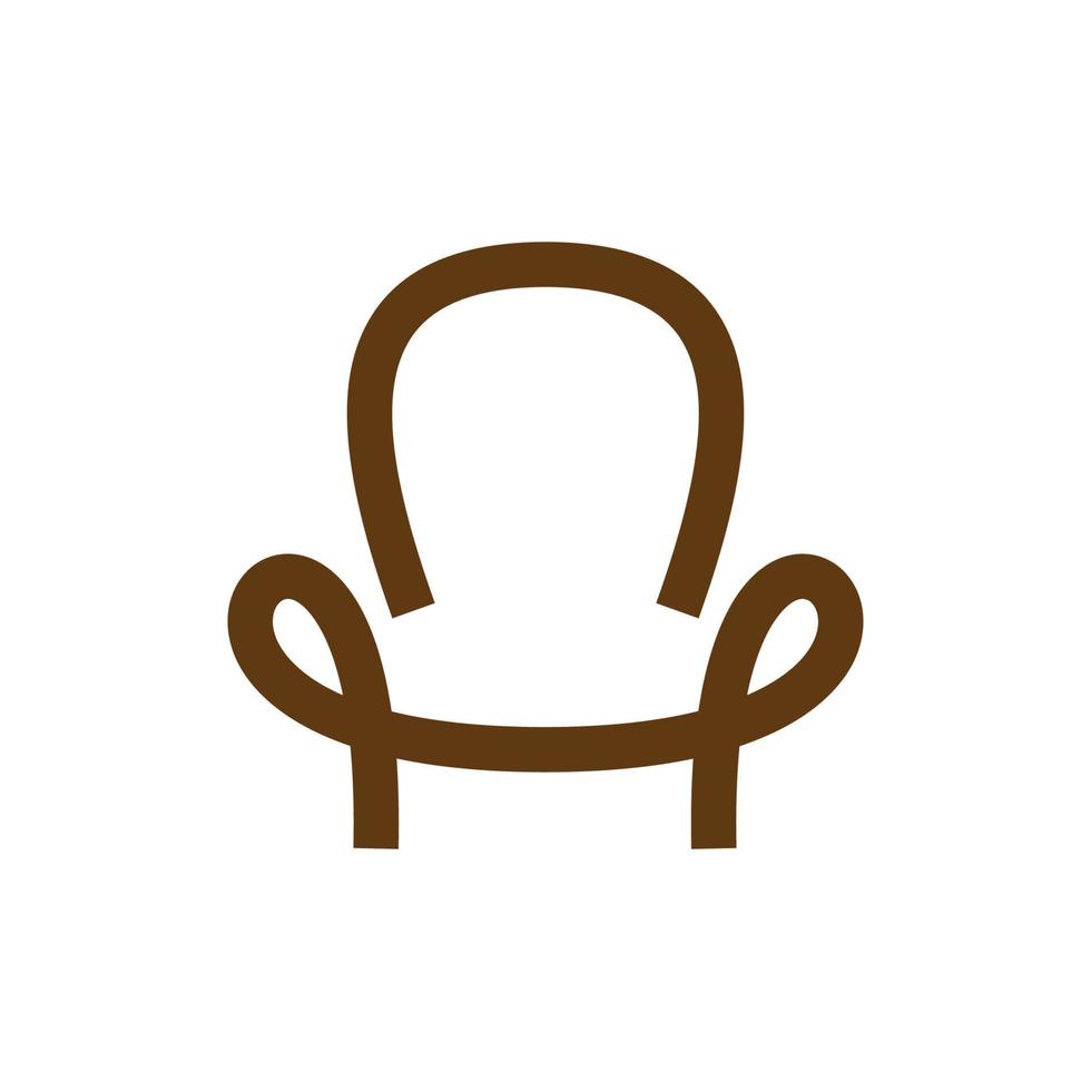 linha de design de logotipo de ícone interior de cadeira futurista moderna vetor