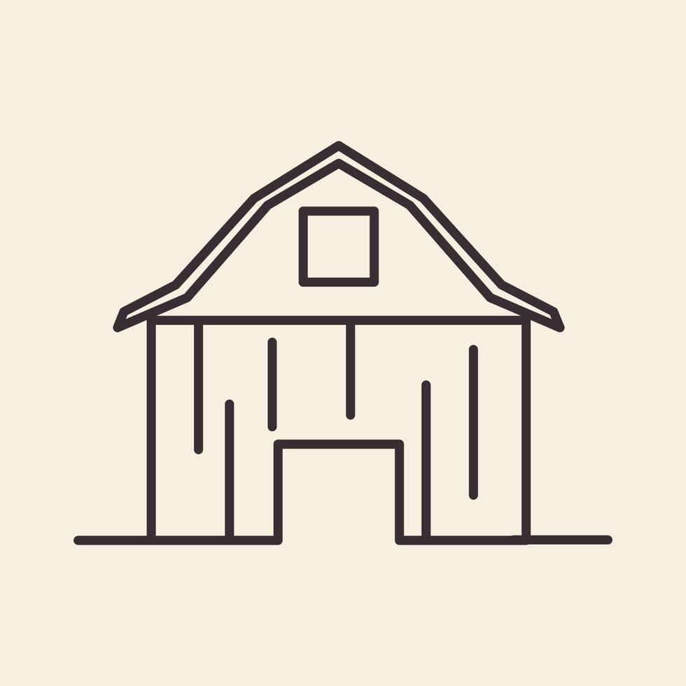 linha simples hipster armazém logotipo símbolo ícone vetor design gráfico ilustração ideia criativa