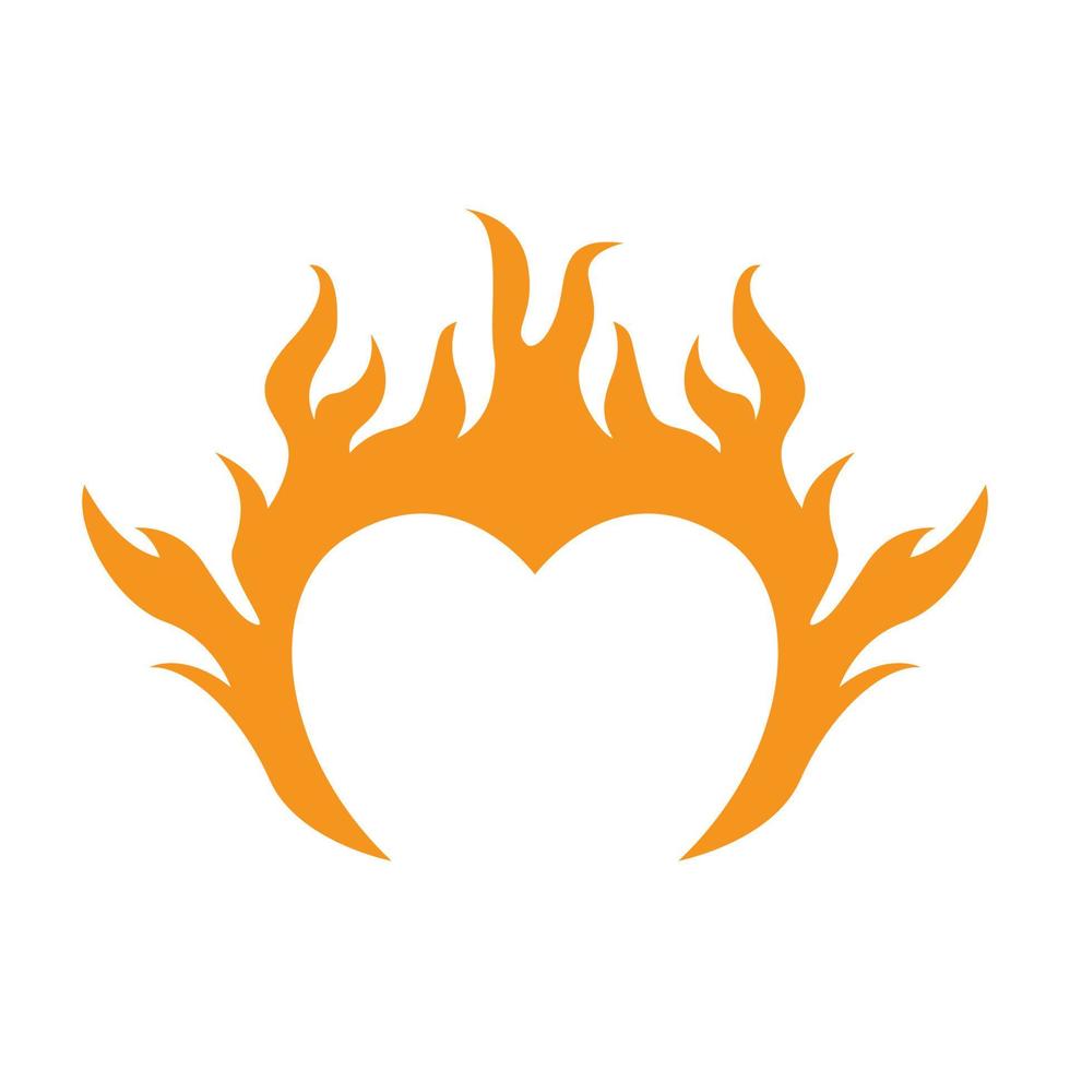 forma de amor com fogo logotipo símbolo ícone vetor design gráfico ilustração ideia criativa
