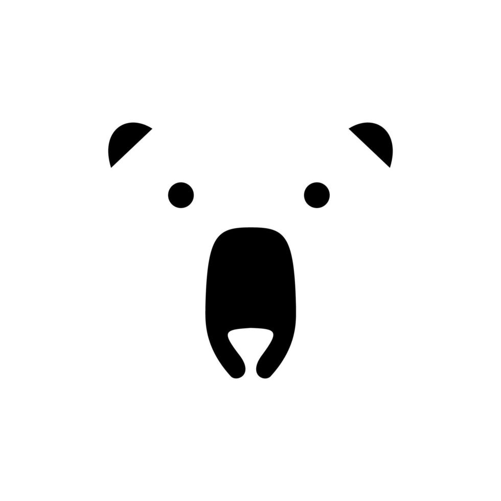 design de logotipo de ícone de rosto de cabeça de urso polar vetor