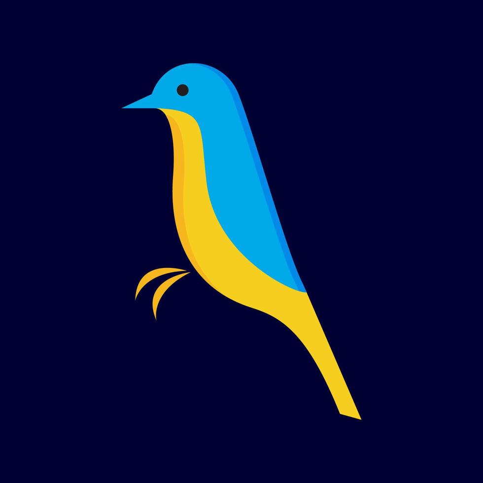 pássaro colorido mangue azul flycatcher logotipo design vetor gráfico símbolo ícone sinal ilustração ideia criativa