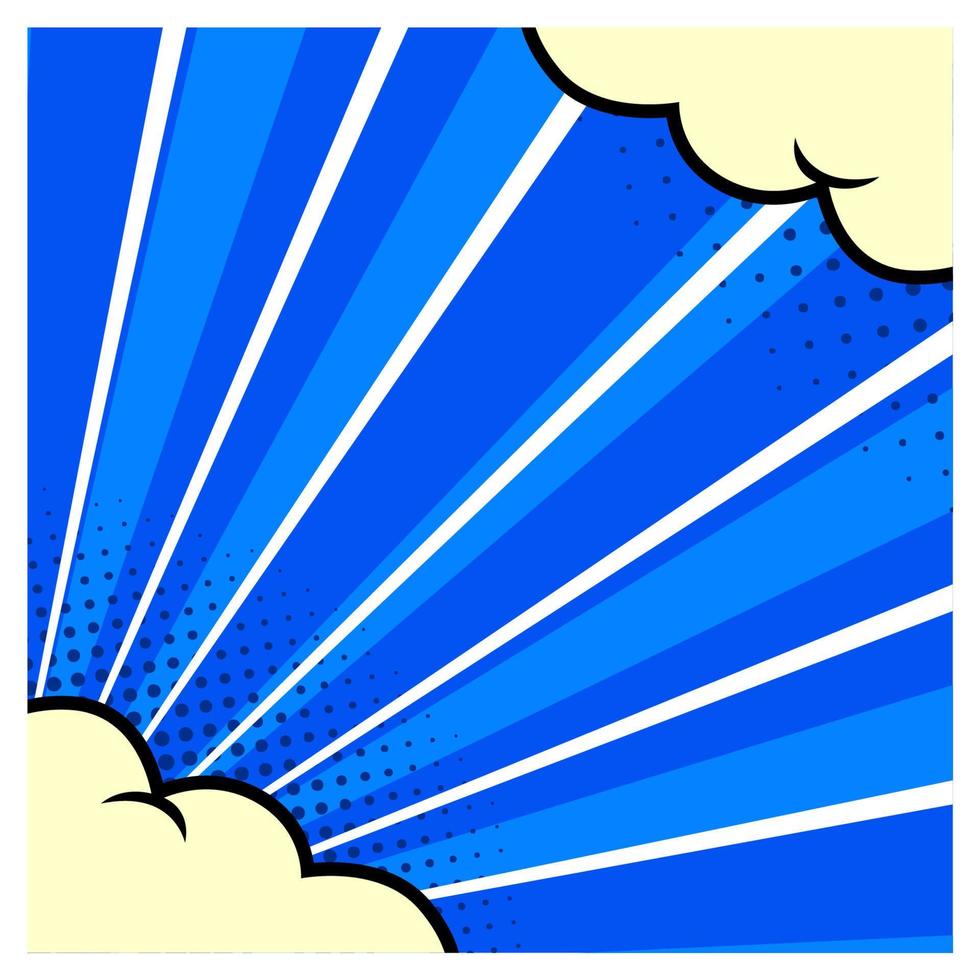 fundo de explosão em quadrinhos azul com nuvem vetor