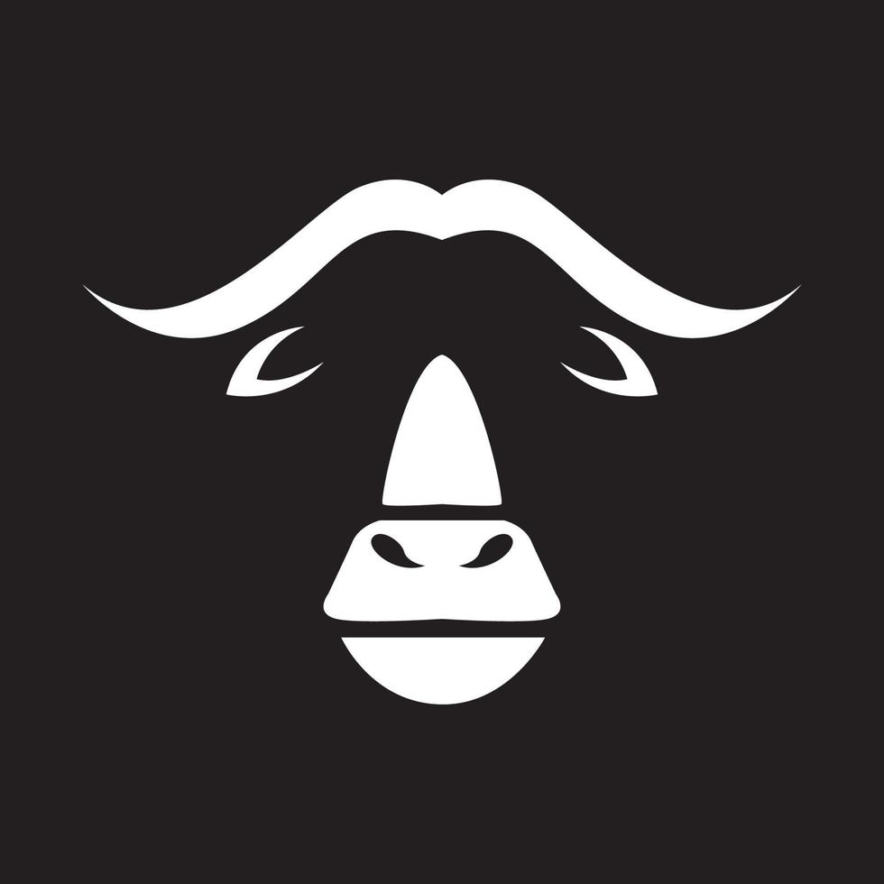 cabeça forma rosto vaca boi logotipo símbolo ícone vetor design gráfico ilustração ideia criativa