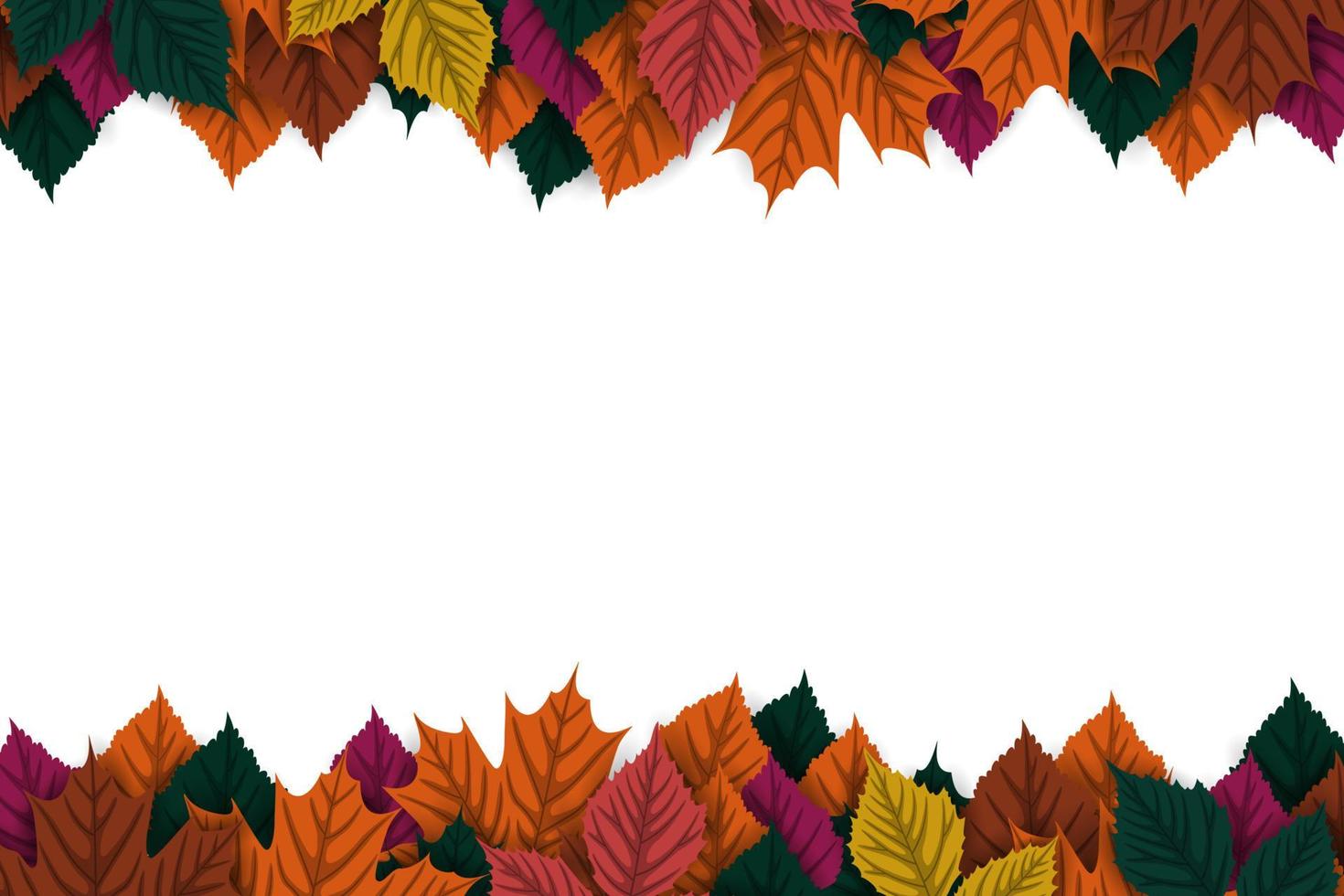 fundo de outono com folhas de outono coloridas vetor