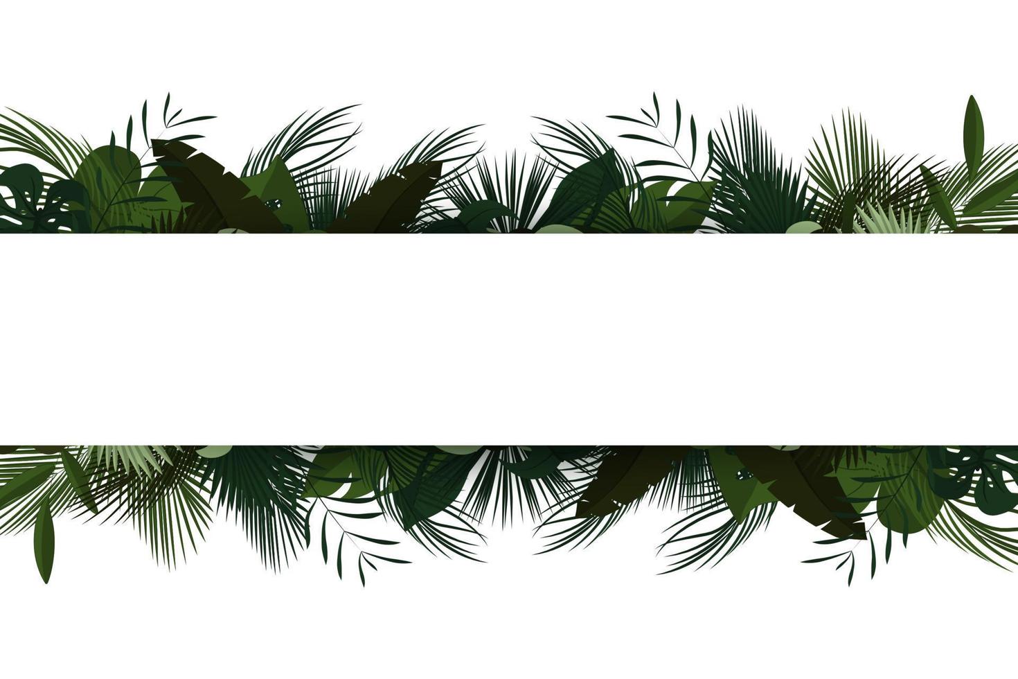 fundo de folhas tropicais com sinal em branco vetor