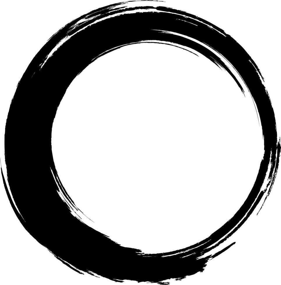 círculo de escova. círculo abstrato preto. quadro. círculo grunge. vetor