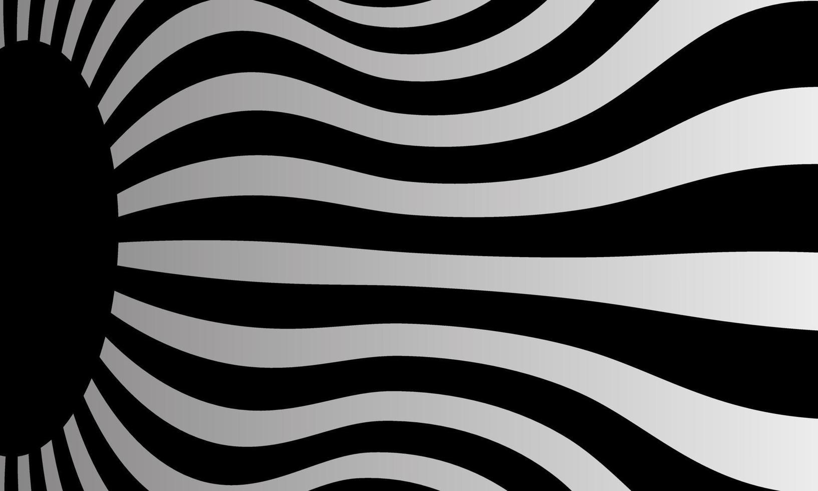 ilustração estoque arte óptica ilusão de listrado geométrico preto branco abstrato linha superfície fluindo parte 4 vetor