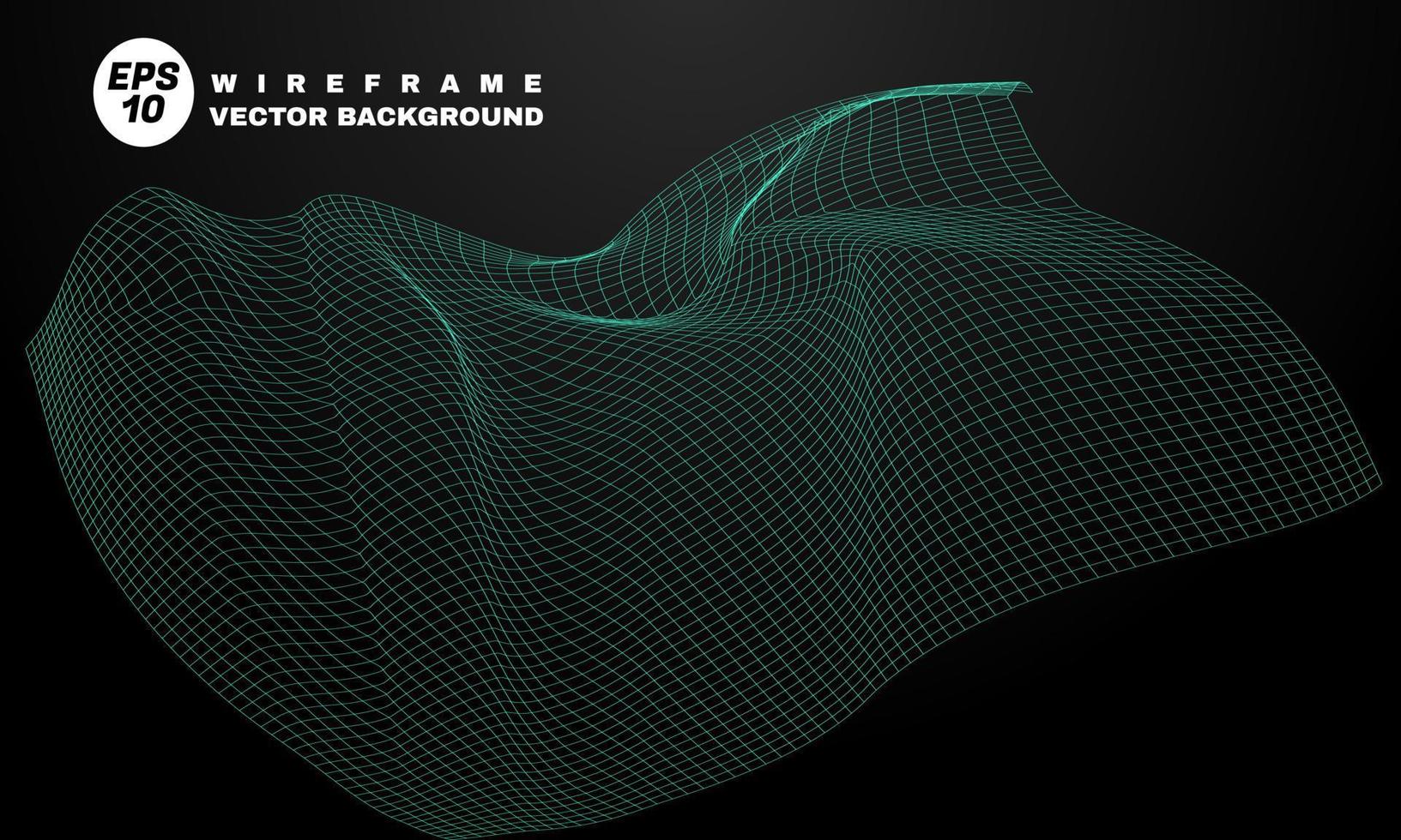 estoque ilustração abstrato wireframe fundo vetor grade digital ciberespaço paisagem fundo parte 2