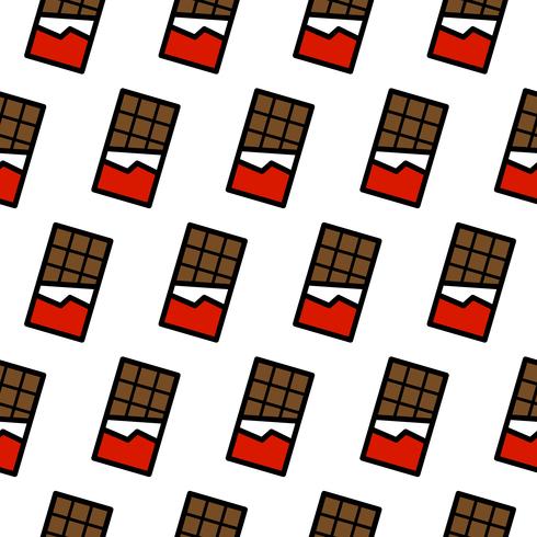 padrão sem emenda de barra de chocolate dos desenhos animados vetor