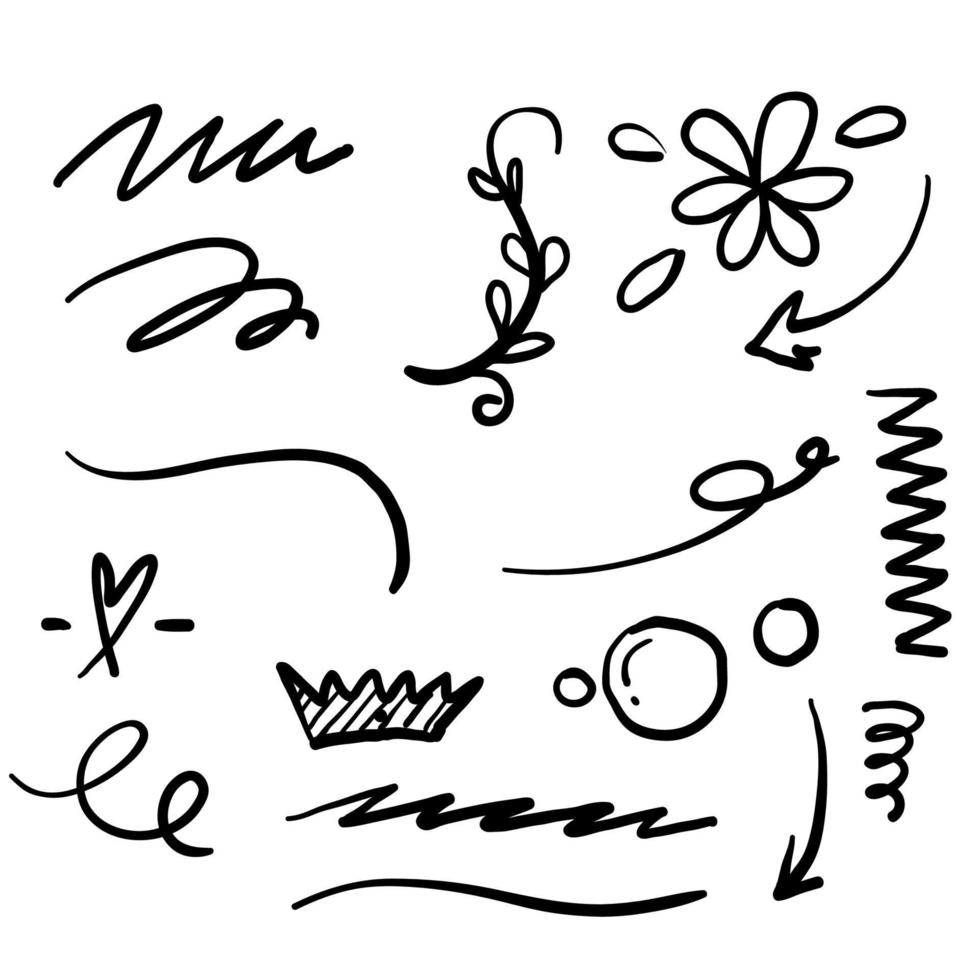 mão desenhada doodle elemento ilustração vetor isolado fundo