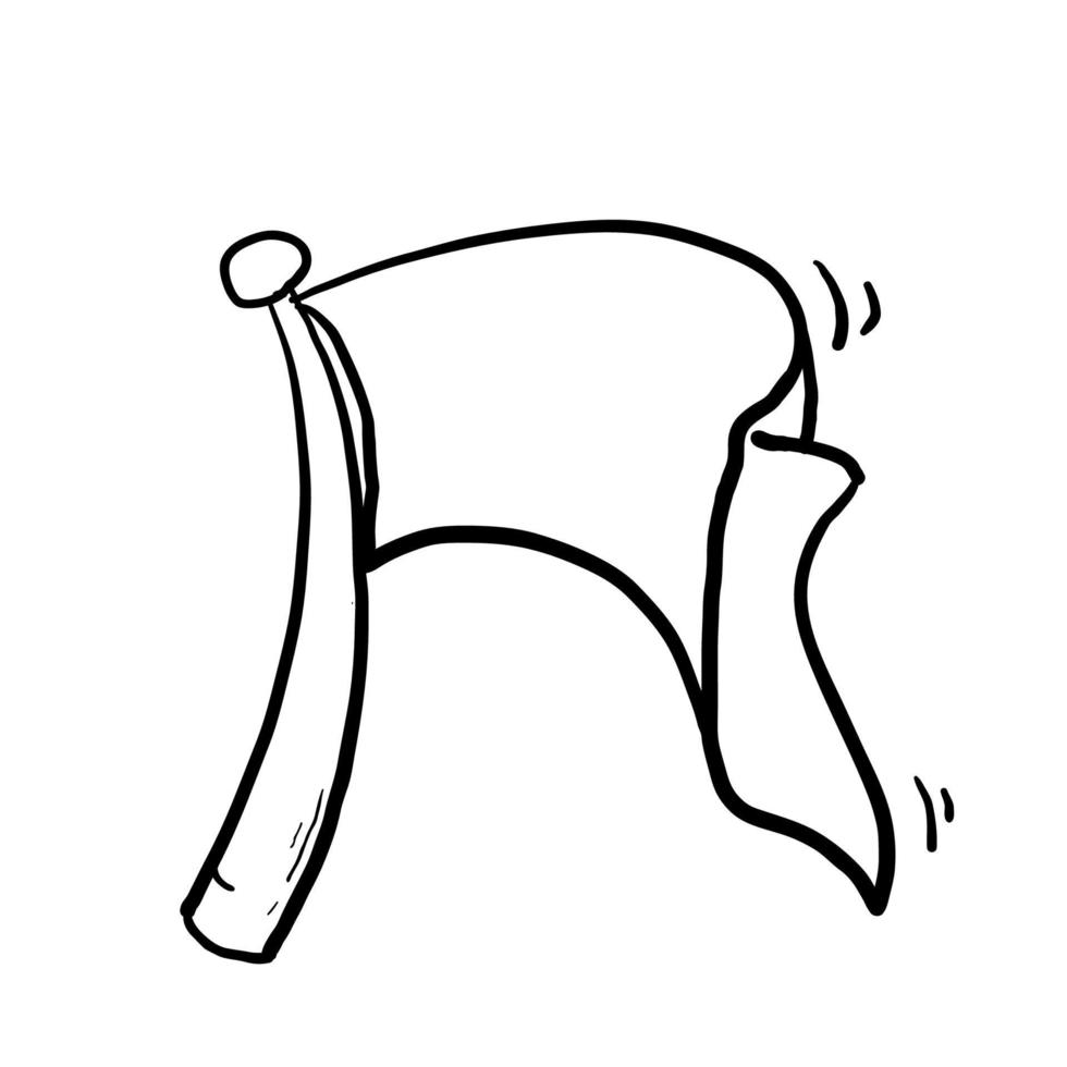 doodle de ilustração de ícone de bandeira de doodle desenhado de mão vetor