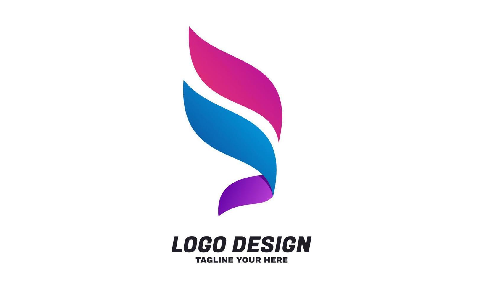 estoque vetor digital moderno para design de logotipo de empresa ou negócios com conceito em várias cores de gradiente parte 1