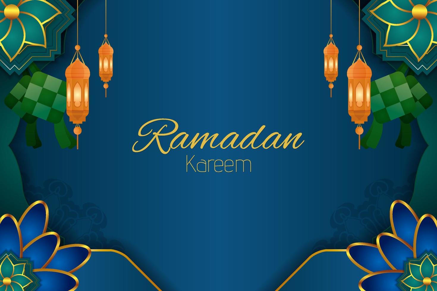 fundo islâmico ramadan kareem com elemento vetor