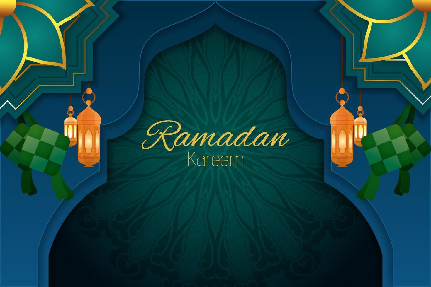 fundo islâmico ramadan kareem com elemento vetor