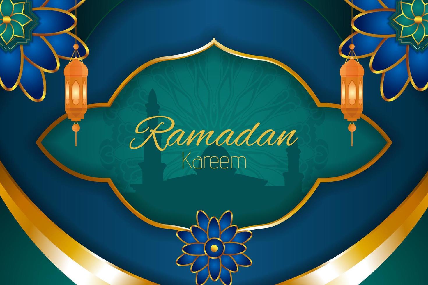 fundo islâmico ramadan kareem com elemento vetor