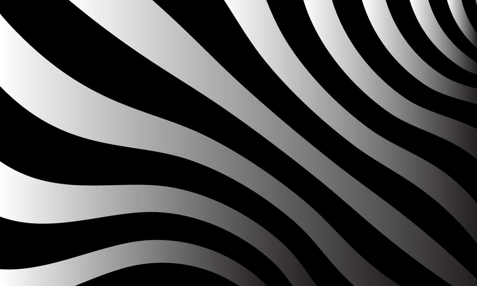 ilustração estoque arte óptica ilusão de listrado geométrico preto branco abstrato linha superfície fluindo parte 3 vetor