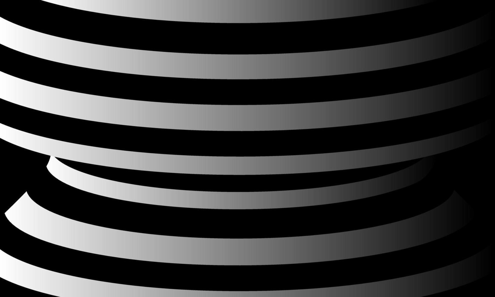 ilustração incrível ilusão de arte óptica de superfície de linha abstrata geométrica listrada em preto e branco fluindo parte 5 vetor