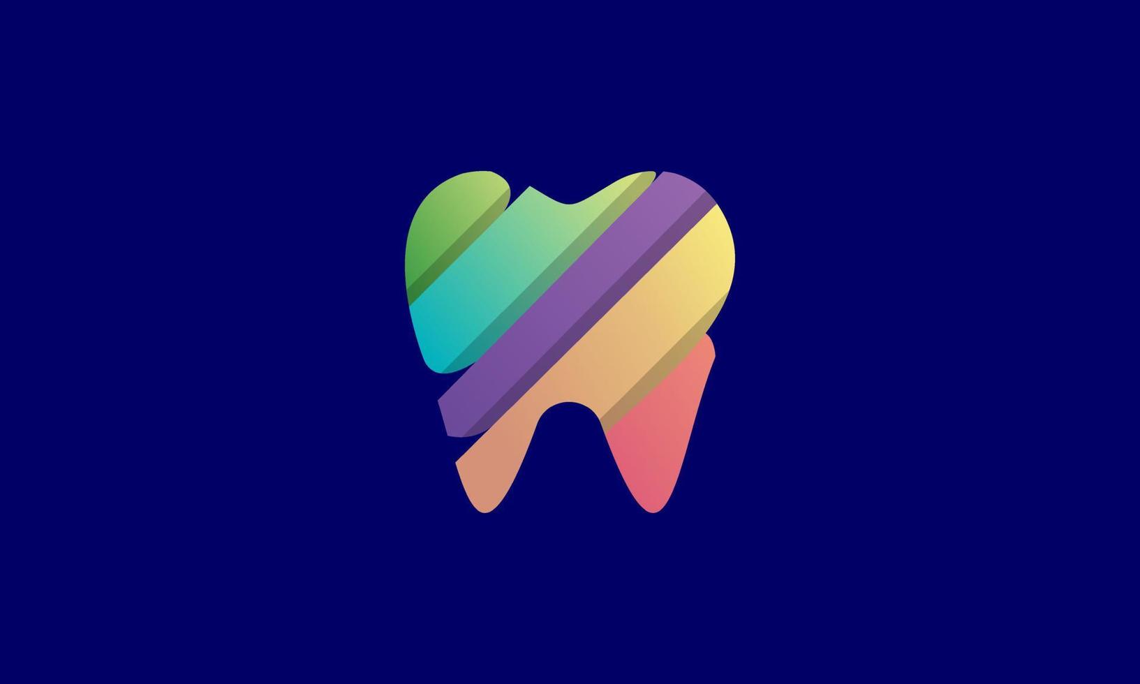 logotipo de dente de vetor de estoque em forma colorida