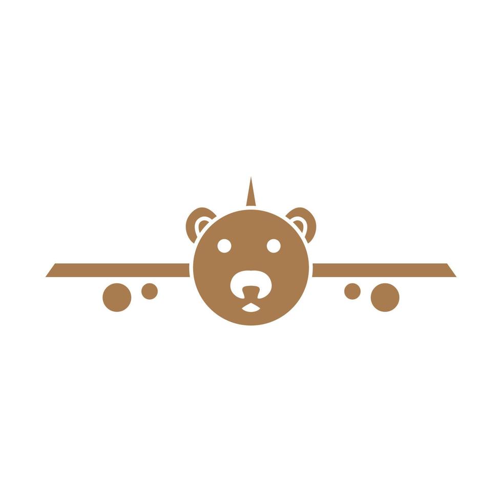 brinquedos avião urso logotipo símbolo ícone vetor design gráfico ilustração ideia criativa
