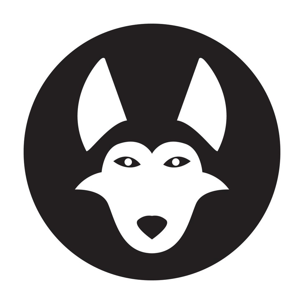 design de ilustração de ícone de vetor de logotipo de desenho animado de cabeça fofa husky siberiano ou logotipo de lobo