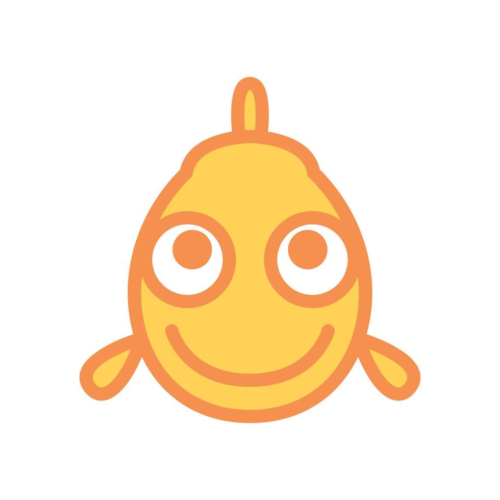 animal linha de cabeça de peixe bonito desenho animado sorriso logotipo vetor ícone ilustração design