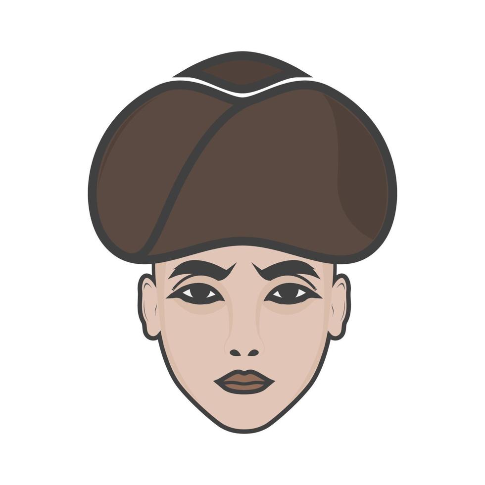 rosto de jovem com design de logotipo de cultura de chapéu vetor símbolo gráfico ícone sinal ilustração ideia criativa