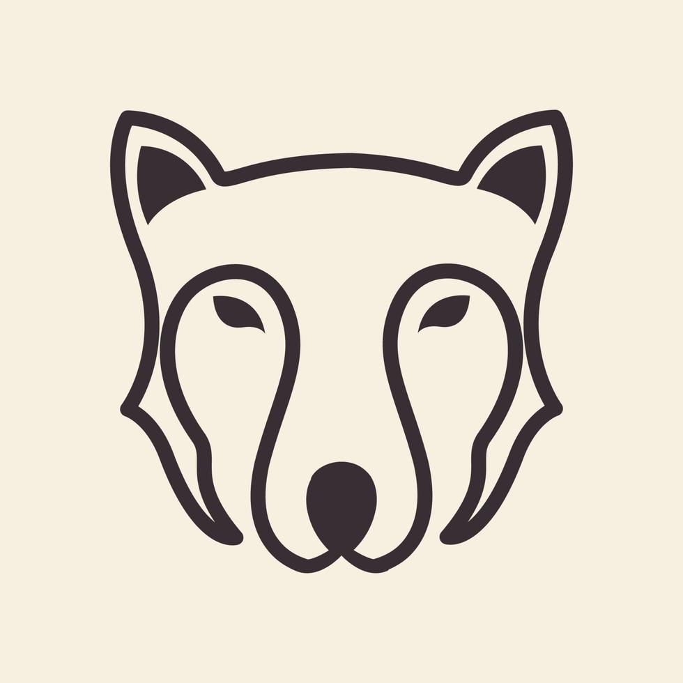 linha cabeça lobo hipster logotipo símbolo ícone vetor design gráfico ilustração ideia criativa