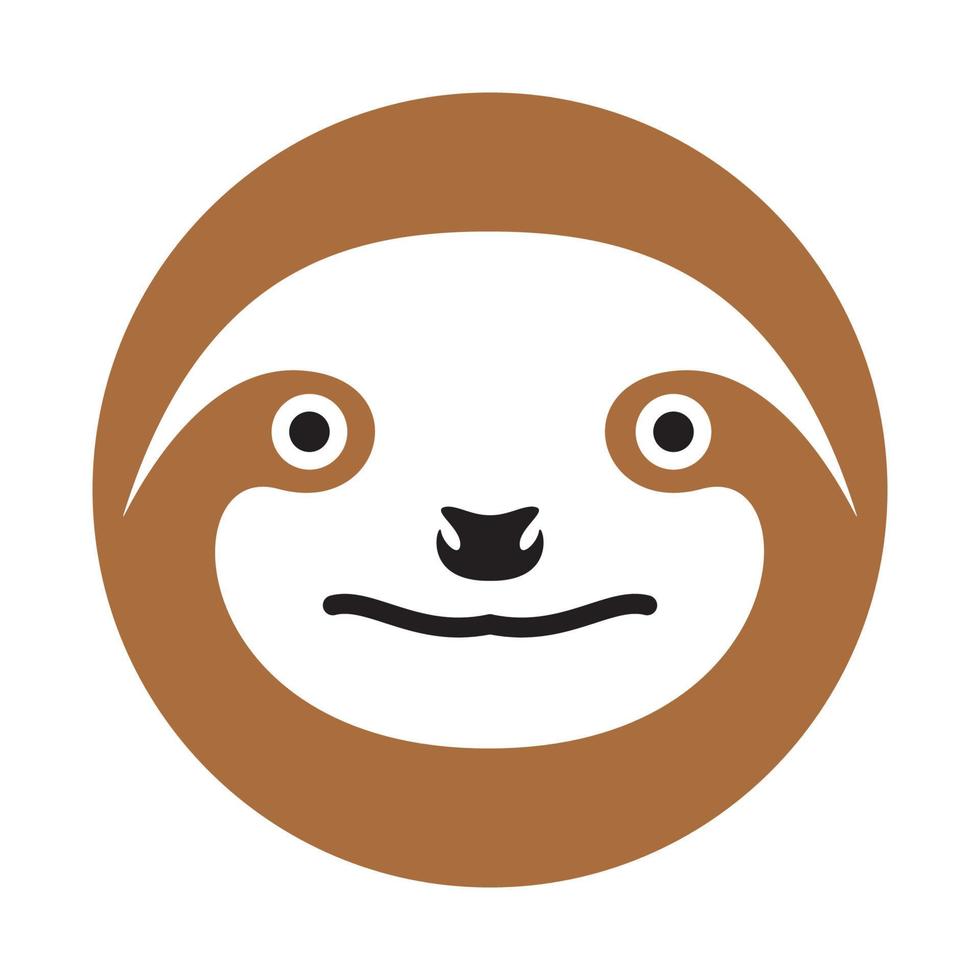 preguiças de cabeça bonitinha logotipo vetor símbolo ícone design ilustração