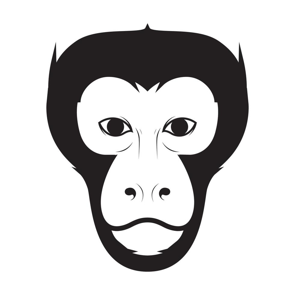 rosto design de logotipo de macaco de rabo de porco do sul símbolo gráfico de vetor ícone sinal ilustração ideia criativa