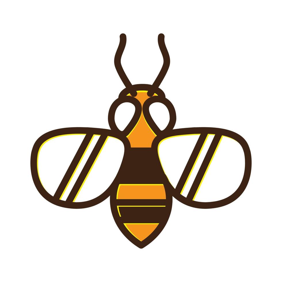 abelha de mel com design de ilustração de ícone de vetor de símbolo de logotipo de óculos de sol