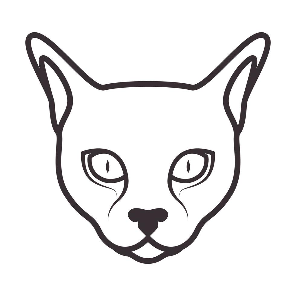linhas cabeça animal sphynx gato logotipo vetor símbolo ícone design ilustração gráfica