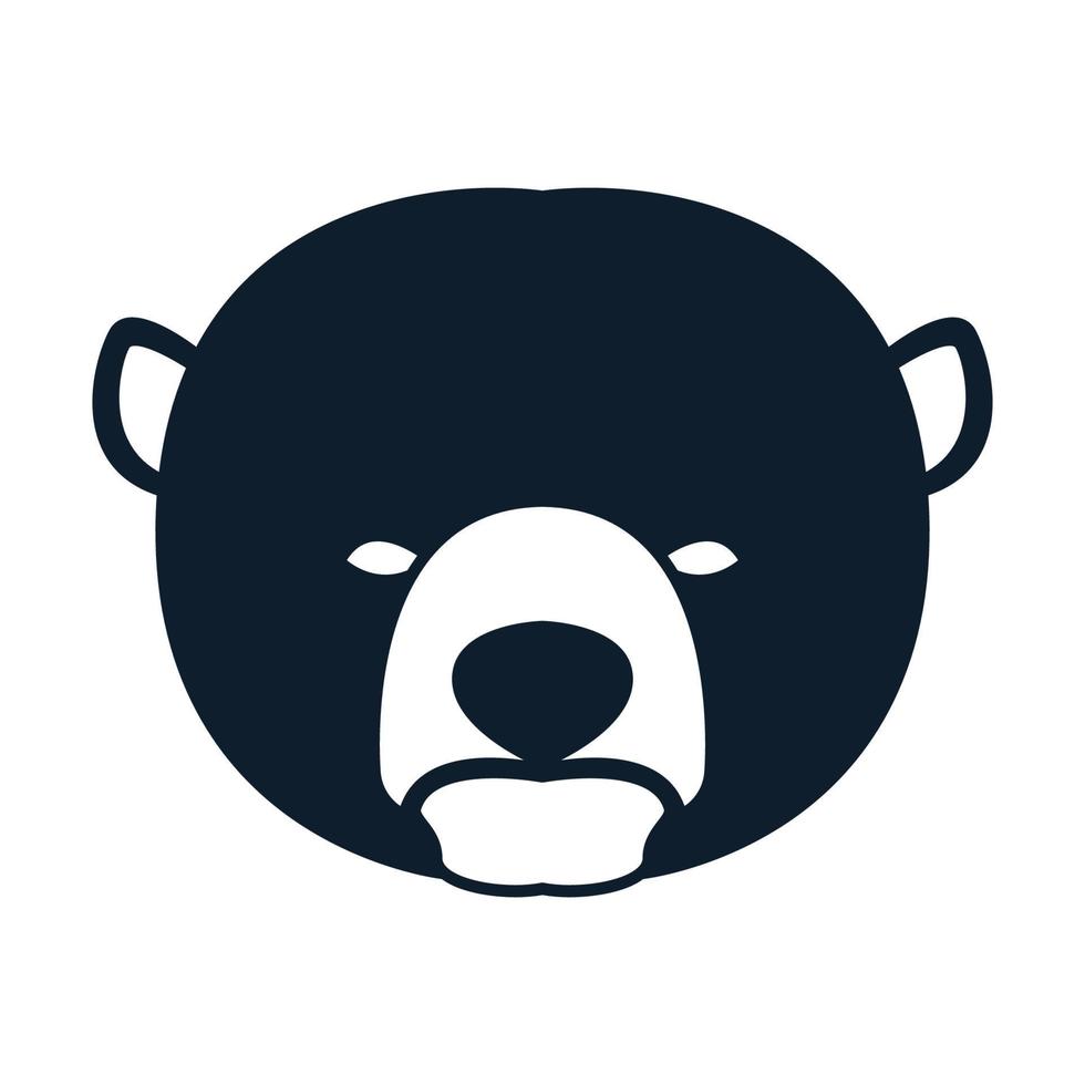 design de ilustração de ícone de vetor de logotipo de cabeça de urso de mel