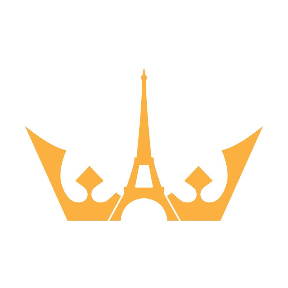 design de ilustração de ícone de vetor de logotipo de coroa eiffel