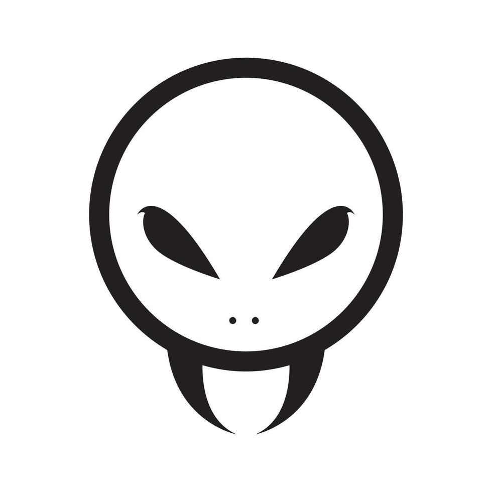 pequeno alienígena com design de logotipo de presas vetor gráfico símbolo ícone sinal ilustração ideia criativa