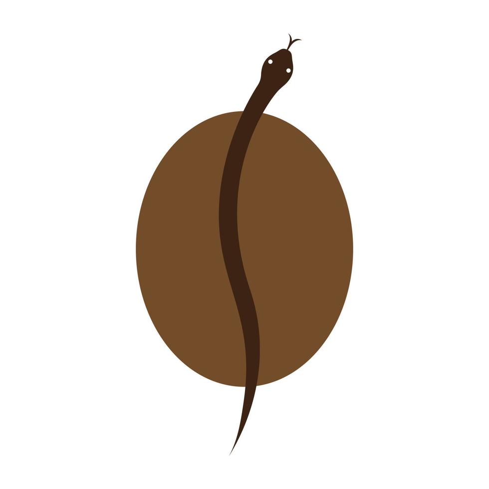 cobra com logotipo de grão de café símbolo ícone vetor ilustração design gráfico
