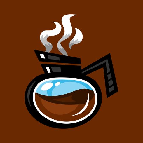 Ilustração em vetor bebida quente de pote de café