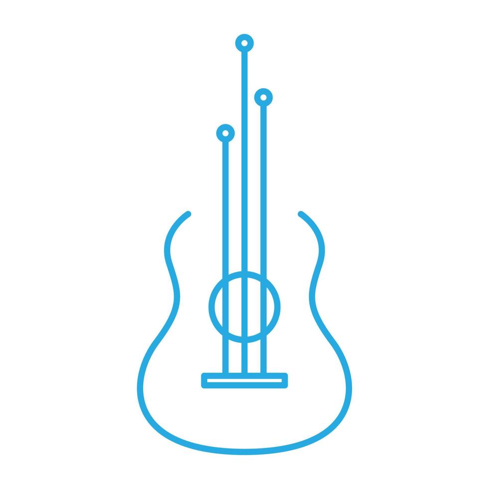 linhas guitarra tecnologia logotipo vetor ícone ilustração design