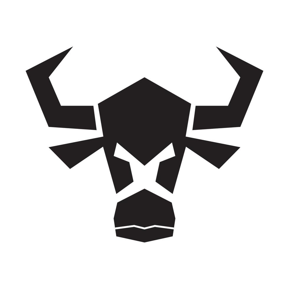 design de ilustração de ícone de vetor de logotipo de vaca ou búfalo moderno