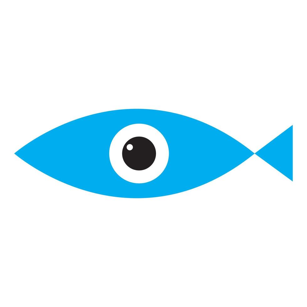 forma de peixe com design de ilustração de ícone de vetor de logotipo de olhos