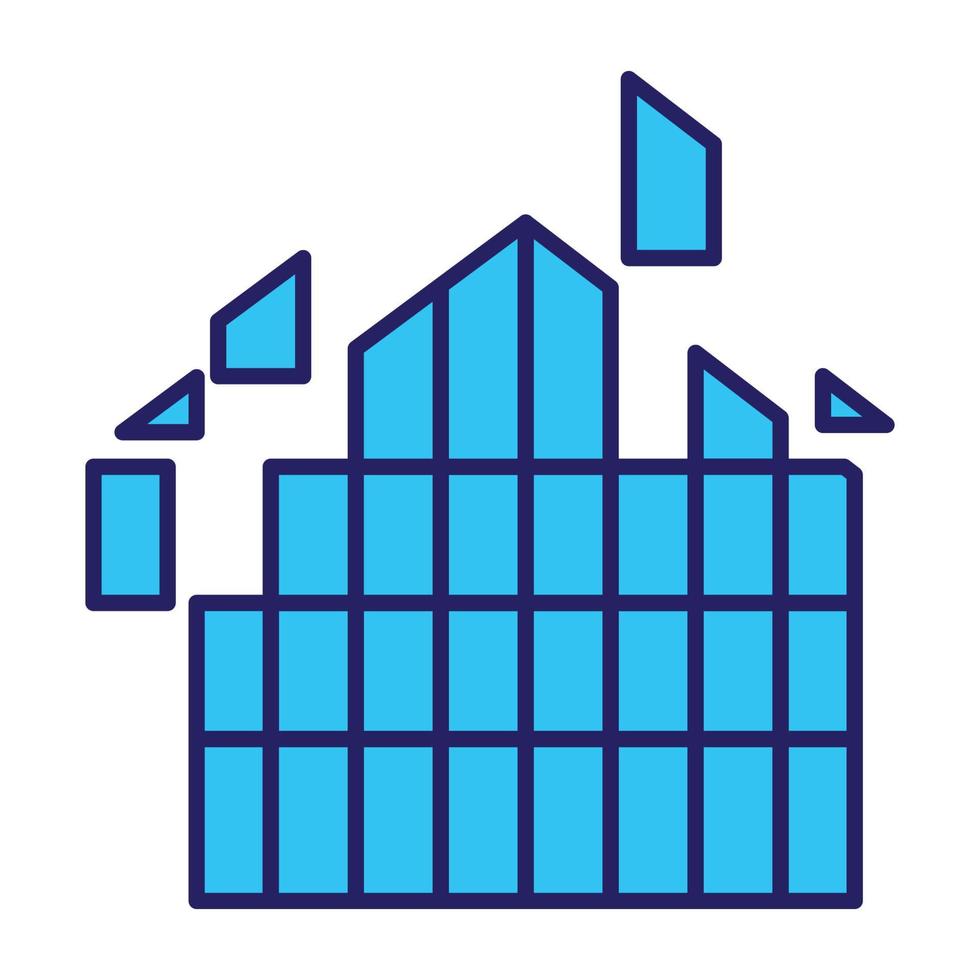 construção de vidro abstrato logotipo azul vetor símbolo ícone design ilustração gráfica