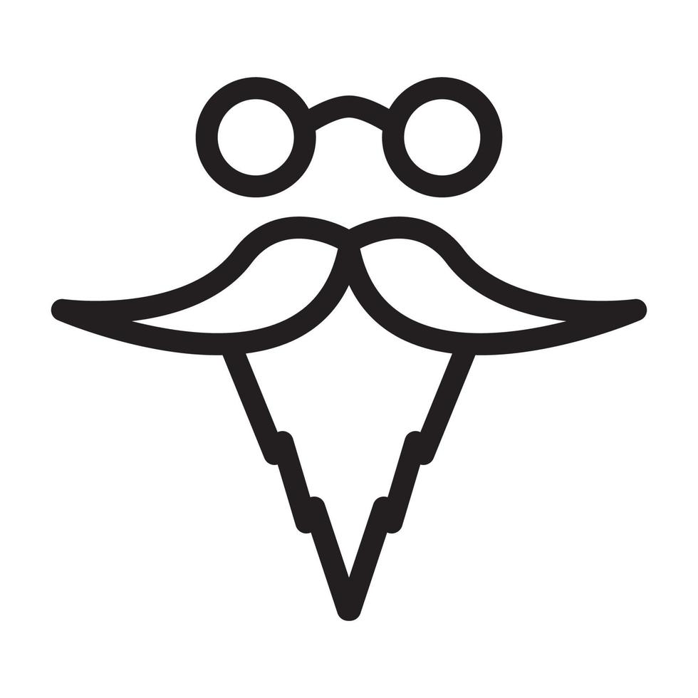 linhas de barba e bigode homem logotipo vetor símbolo ícone design ilustração