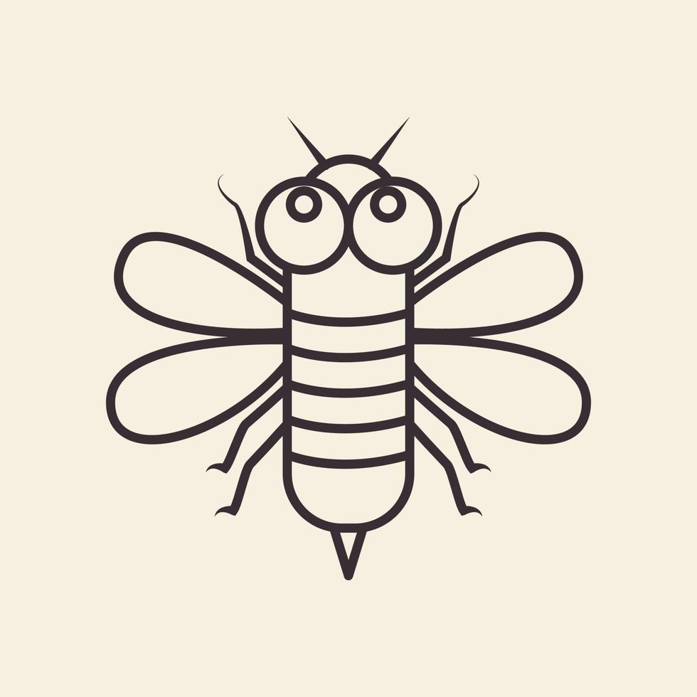 animal inseto mel abelha linhas design de logotipo dos desenhos animados vetor ícone símbolo ilustração