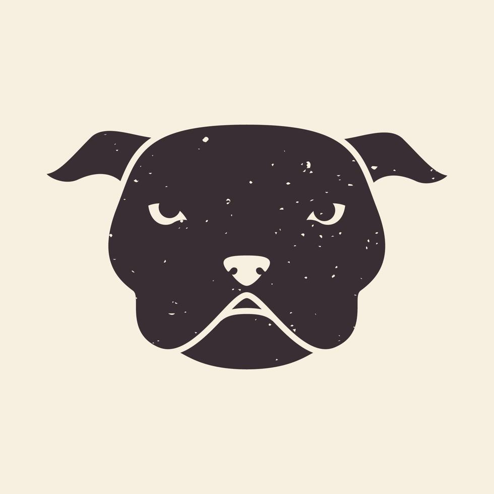 logotipo símbolo ícone vecthead cara touro cão preto vintage logotipo símbolo ícone vetor design gráfico ilustração ideia criativa ou design gráfico ilustração ideia criativa