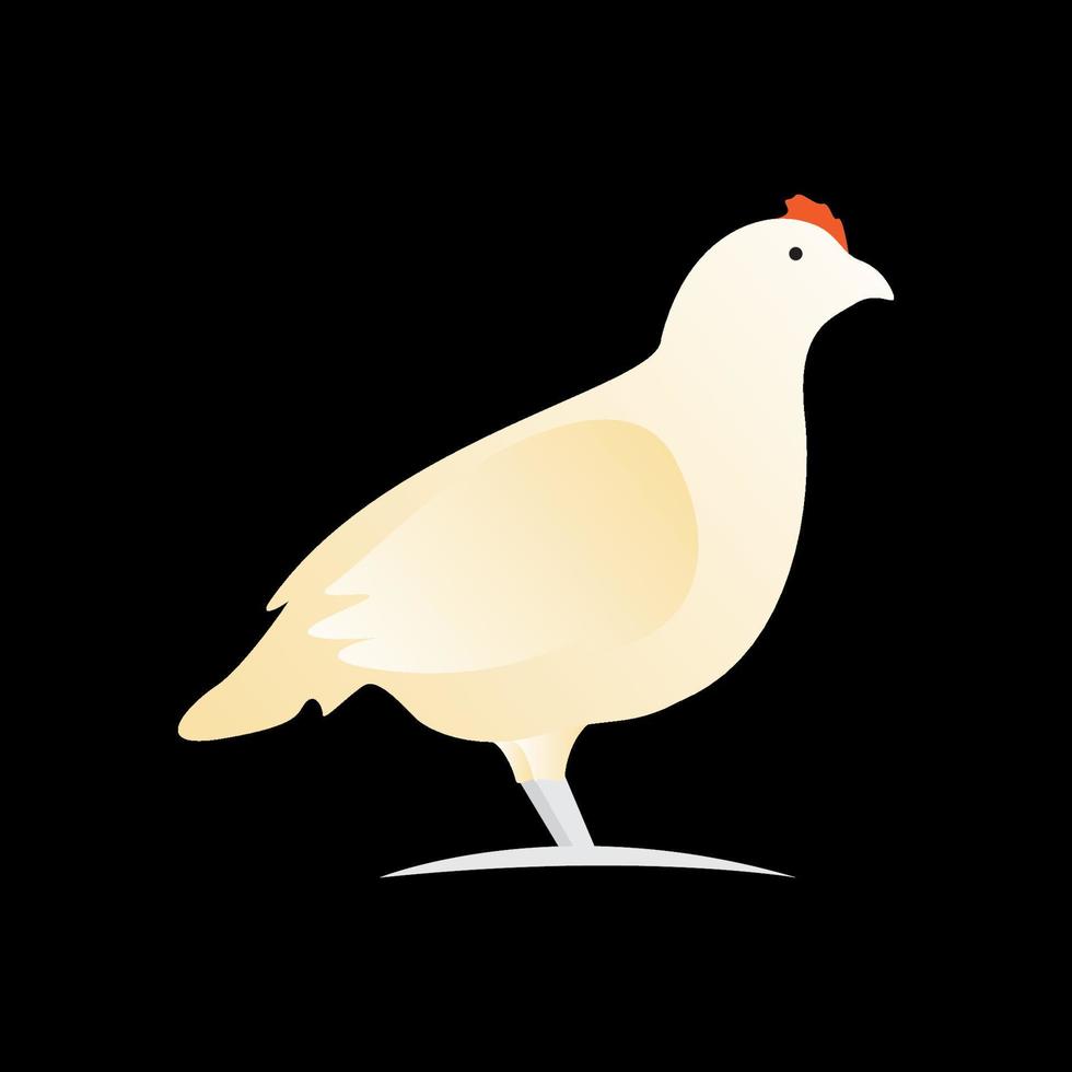 ilustração de símbolo de ícone de vetor de design de logotipo de galinha branca gradiente moderno