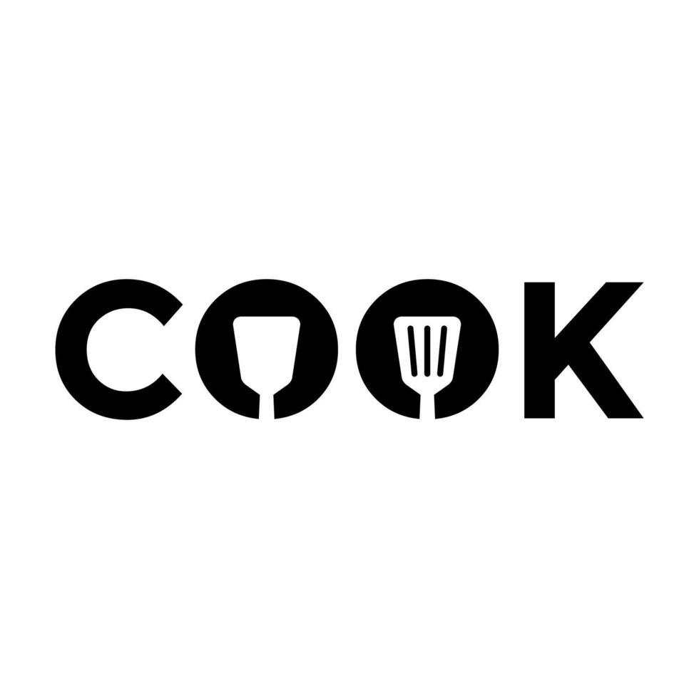 carta de cozinheiro com design de ilustração de ícone de vetor de logotipo de espátula