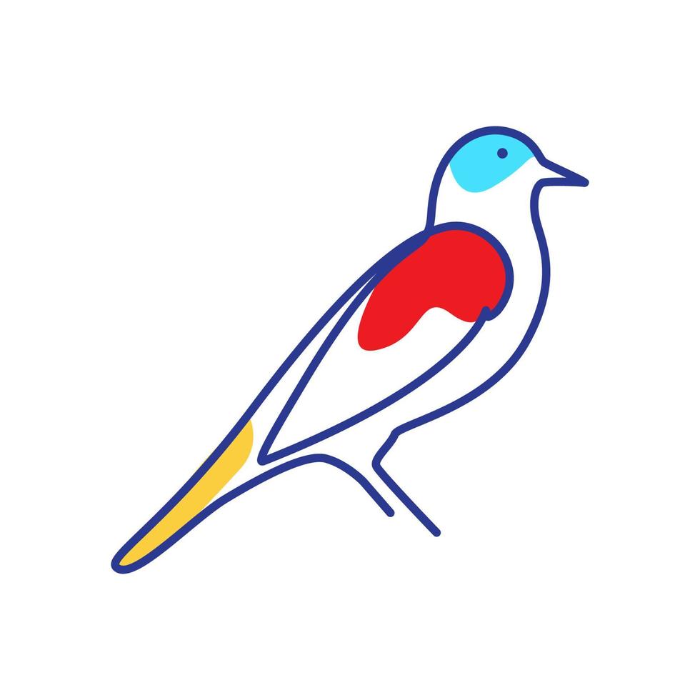 pássaro pomba linha logotipo colorido símbolo vetor ícone design ilustração