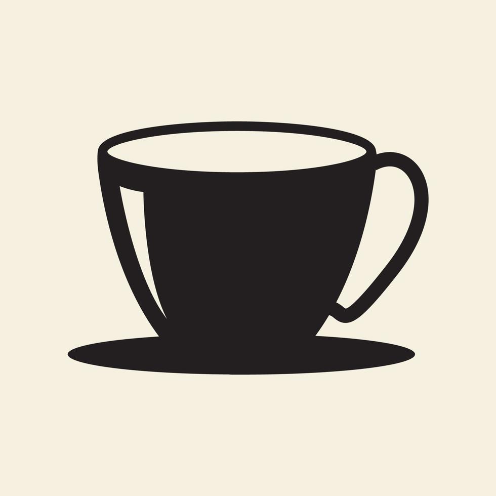 silhueta xícara de café simples logotipo símbolo vetor ícone design gráfico ilustração